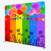 Lofaris Color Hydrangea Stripe LGBT Square Tension Backdrop